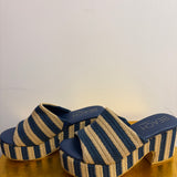 Stripe Heeled Sandal