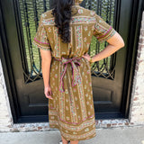 Mikki Midi Dress in Brown