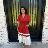 Brenda Midi Dress in Rust