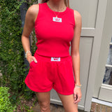 Lulu Mac Terry Cloth Short in Red