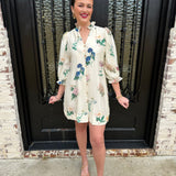 Mokie Floral Tie Dress in Cream