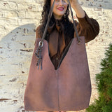 Large Reversible Hobo Purse in Chocolate