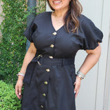 Mickey Button Down Mini in Black