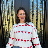 Sweet Heart Embellished Crewneck Sweater
