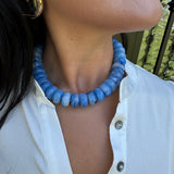 Light Blue Marble Ball Necklace
