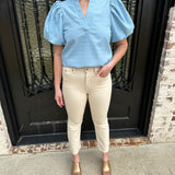 Daze Shy Girl Jeans Raw Cut in Cream