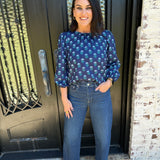 The Azalea Top in Floral Foulard Blue