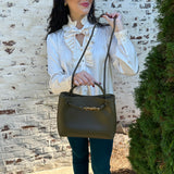 Gold Knot Braided Strap Purse in Olive