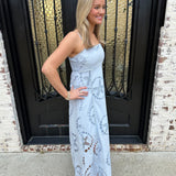 Sally Sells Seashells Maxi Dress in Baby Blue