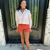 Dear John Carlisle Denim Shorts in Burnt Brick