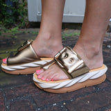 4ccccees Mellow Glow Sandals in Brass