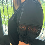Kate Black Puff Sleeve Top