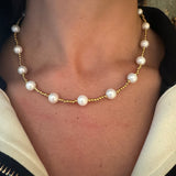 ChanSutt Pearl Beaded Necklace in Gold