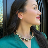 Nailhead Huggie Earrings in Gold