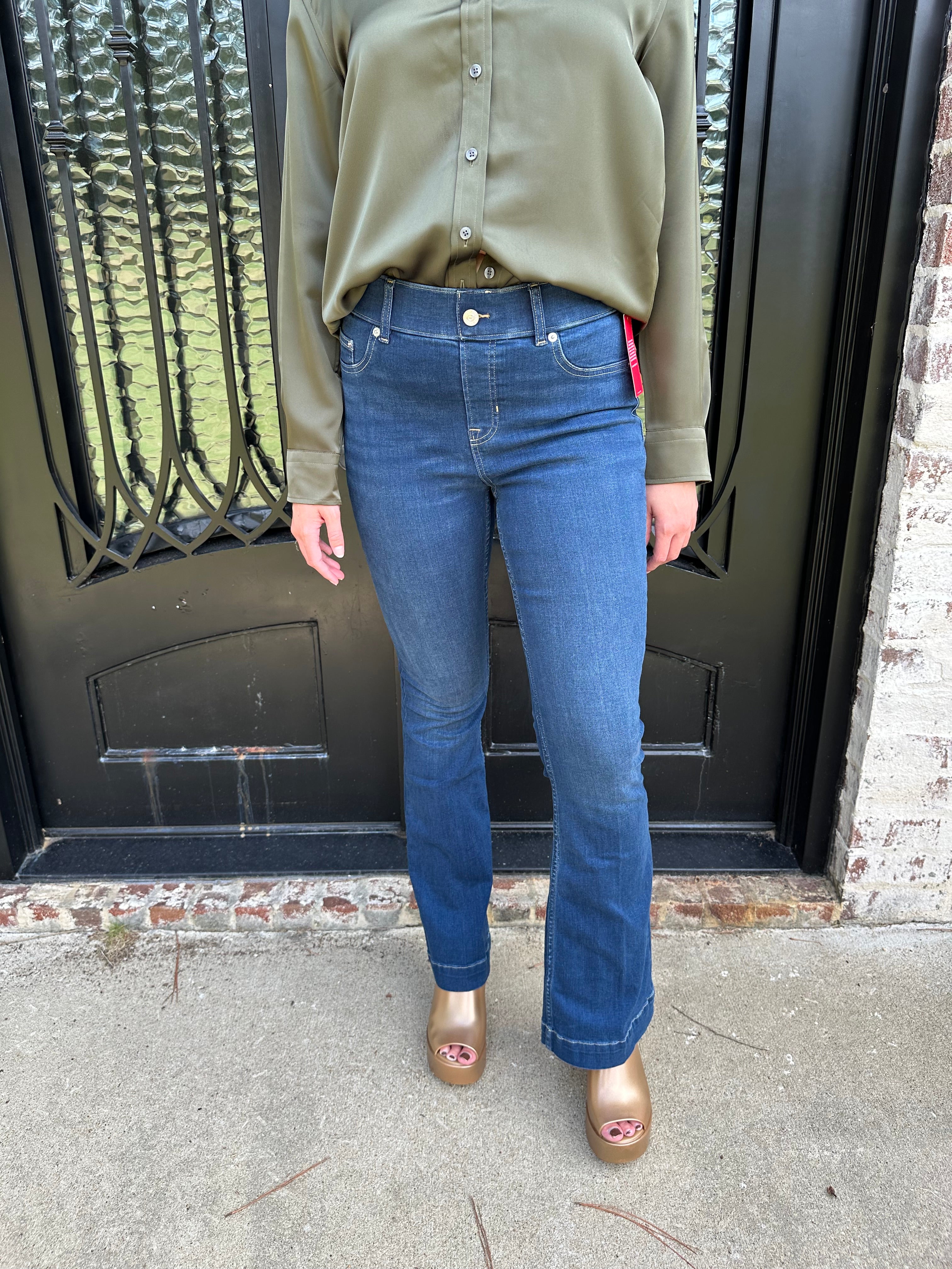 Spanx EveryWear Flare Jeans in Poseidon