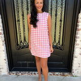 Lina Gingham Button Dress