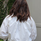Becky Bubble 3/4 Sleeve Top in White