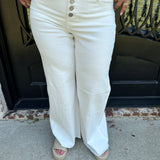 Maeve Cedar Mid Rise Wide Leg Jean in White