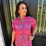 July Hindi Cotton Maxi in Raspberry