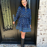 The Maya Dress in Floral Foulard Blue