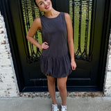 Celine Drop Waist Dress in Brown