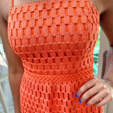 Karson Lace Midi in Orange