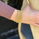 Beaded Ball Trio Stretch Bracelet in Gold
