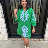 Riley Dress in Kelly Green