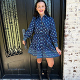 The Maya Dress in Floral Foulard Blue