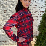 Z Supply River Plaid Button Up in Red