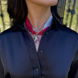 Scarf Necklace with Alabama A and Elephant Oval Pendant