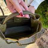 Gold Knot Braided Strap Purse in Olive