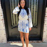 Z Supply Tahina Nautical Palm Mini Dress