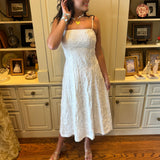 Sconset Floral Embroidered Maxi Dress in White