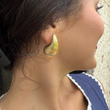 Textured Teardrop Earrings in Gold and Silver