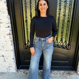 High Neck Longsleeve Bodysuit in Black