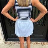 Lulu Mac Bubble Hem Skirt in Light Blue