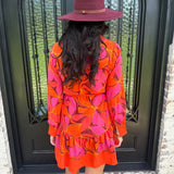 Mary Square Maya Dress in Fire