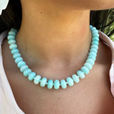Mint & Gold Marble Beaded Necklace
