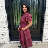 Maude Clara Dress in Wine