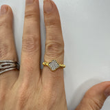 Pave Clover Adjustable Ring in Gold