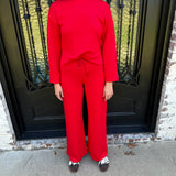Spanx AirEssentials Wide Leg Pant in Red