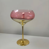 Colorful Frosted Martini Gold Trimmed Gilded Coupes