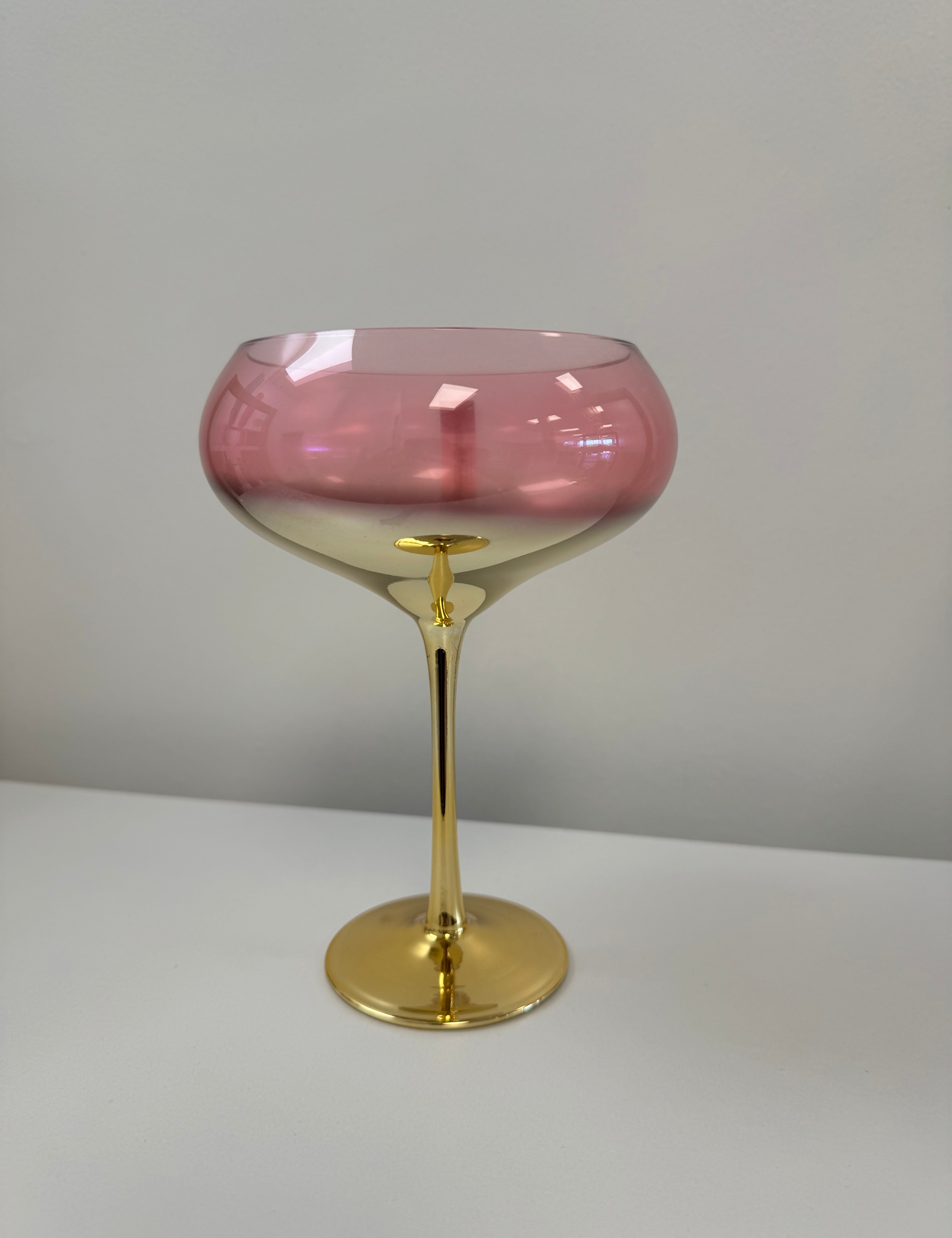 Colorful Frosted Martini Gold Trimmed Gilded Coupes