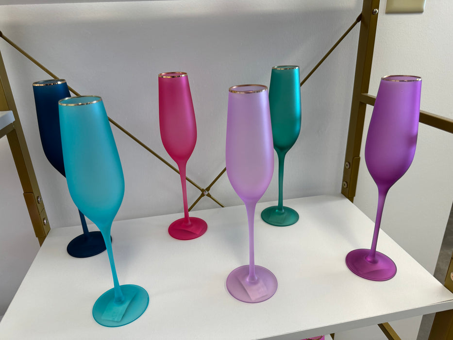 Frosted Flute Glasses