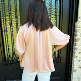 Mindy Mock Neck Puff Sleeve in Light Pink