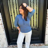 Marina Ribbed in Coastal Blue
