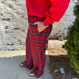 Z Supply Hangout River Plaid Pajama Pants in Red