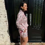 Christmas Satin PJ Set in Pink