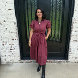Maude Clara Dress in Wine